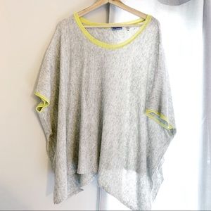M/L Gray & neon sweater poncho
